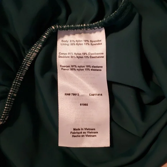 A Pea in the Pod Maternity Wrap Swimsuit Teal Green Medium - Picture 7 of 8